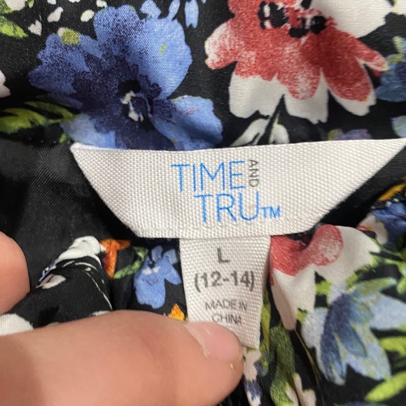 Time and Tru Floral Kids Puffer Jacket - Picture 2 of 11